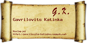 Gavrilovits Katinka névjegykártya